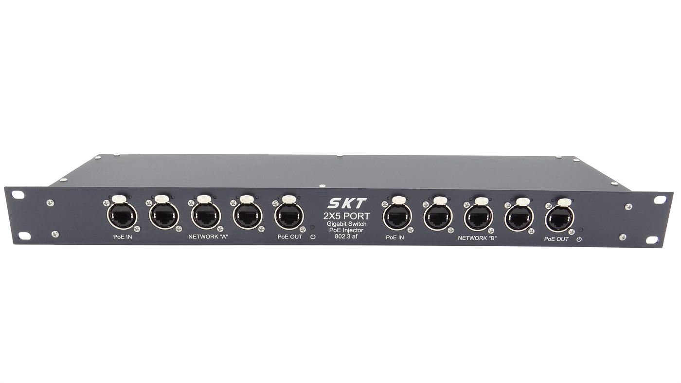 2×5 Gigabit Rack Switch — Two isolated 5-port gigabit switches in 1U by SKT Inc. (photo 1 of 7)